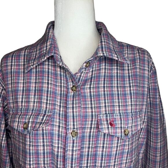 Carhartt Pink and Blue Plaid Flannel Shirt. Size Large. Great Condition!! - Picture 2 of 14